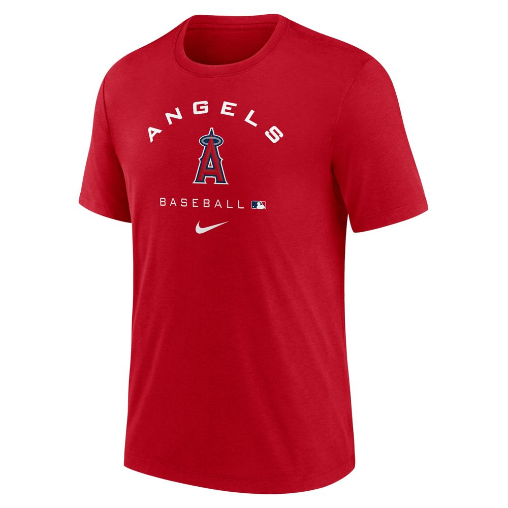 Men's Nike Red Los Angeles Angels Authentic Collection Tri-Blend Performance T-Shirt