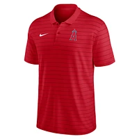 Men's Nike Red Los Angeles Angels Authentic Collection Victory Striped Performance Polo