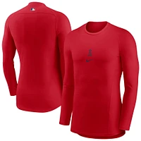 T-shirt de performance à manches longues raglan Nike rouge Los Angeles Angels pour homme