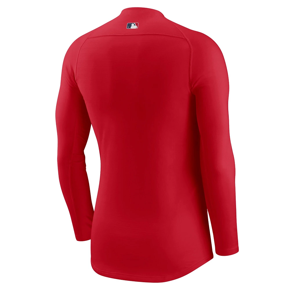 T-shirt de performance à manches longues raglan Nike rouge Los Angeles Angels pour homme
