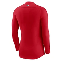 T-shirt de performance à manches longues raglan Nike rouge Los Angeles Angels pour homme