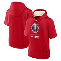 Sweat à capuche manches courtes Nike Los Angeles Angels City Connect Color Block pour homme, rouge