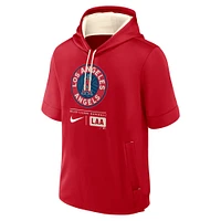 Sweat à capuche manches courtes Nike Los Angeles Angels City Connect Color Block pour homme, rouge