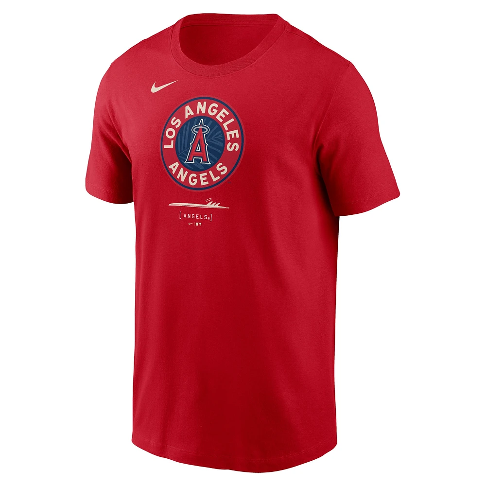 T-shirt Nike rouge Los Angeles Angels City Connect avec grand logo pour homme