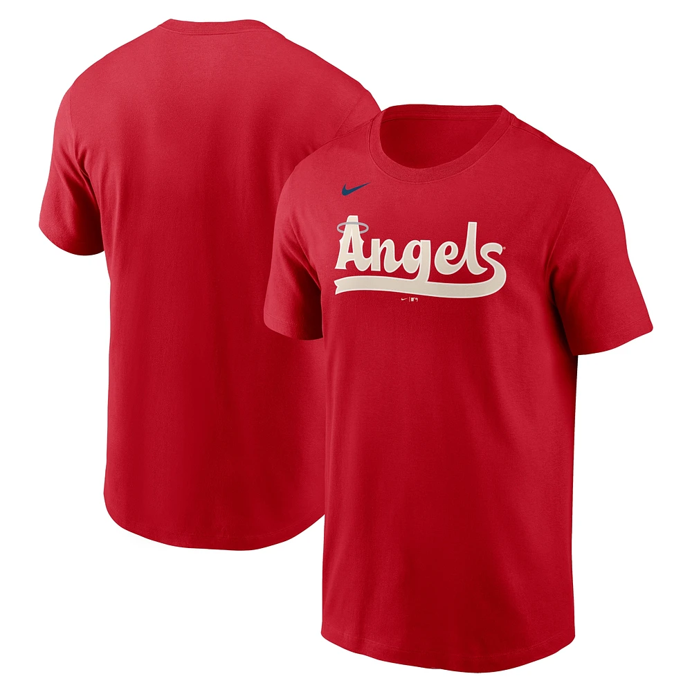 Men's Nike Red Los Angeles Angels City Connect Wordmark T-Shirt