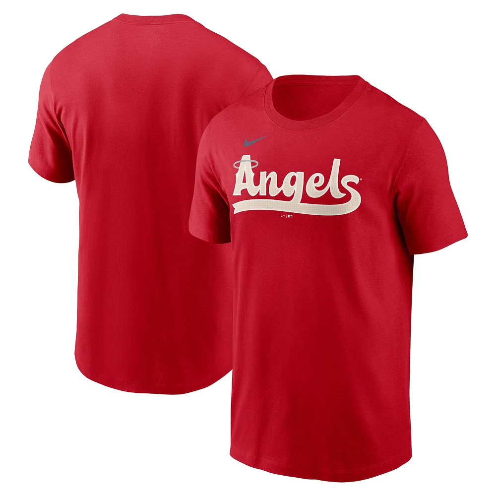 Men's Nike Red Los Angeles Angels City Connect Wordmark T-Shirt