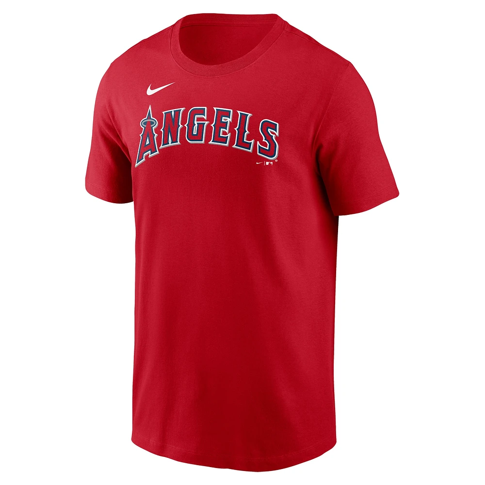 T-shirt Nike rouge avec logo Los Angeles Angels Fuse pour homme