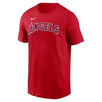 Men's Nike Red Los Angeles Angels Fuse Wordmark T-Shirt