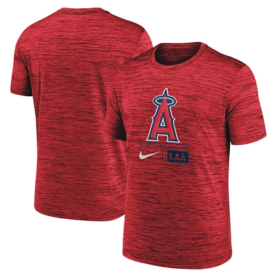 Men's Nike Red Los Angeles Angels Large Logo Velocity T-Shirt