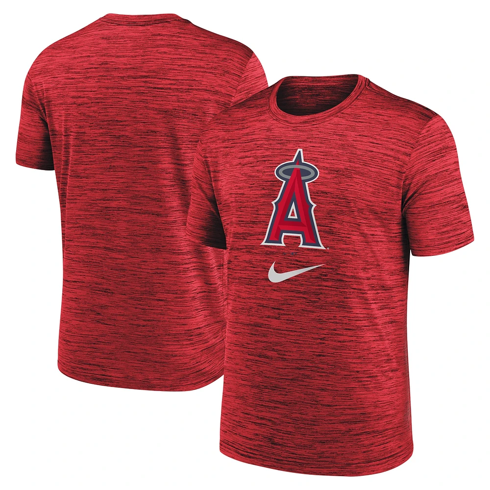 T-shirt Nike Los Angeles Angels Logo Velocity Performance pour homme rouge