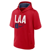 Sweat à capuche manches courtes Nike rouge Los Angeles Angels Tri Code Lockup pour homme