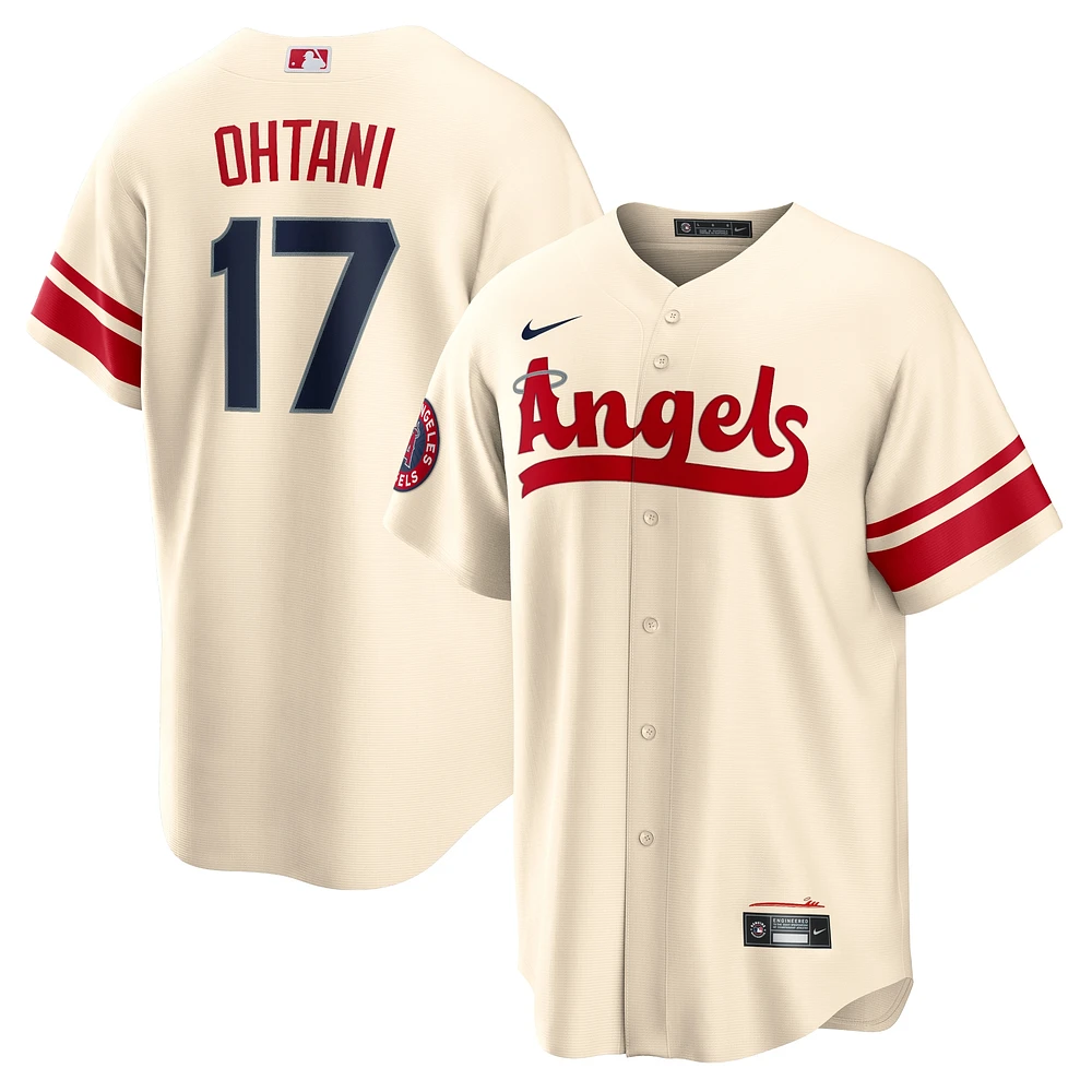 Maillot de joueur réplique Nike Shohei Ohtani crème Los Angeles Angels City Connect pour homme