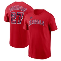 Men's Nike Vladimir Guerrero Red Los Angeles Angels Fuse Name & Number T-Shirt