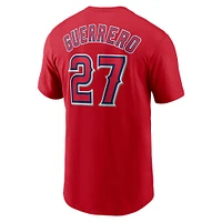 Men's Nike Vladimir Guerrero Red Los Angeles Angels Fuse Name & Number T-Shirt