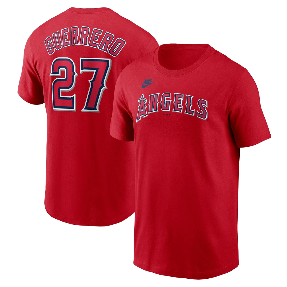 Men's Nike Vladimir Guerrero Red Los Angeles Angels Fuse Name & Number T-Shirt