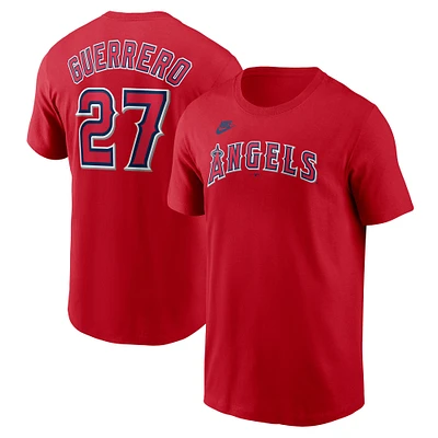 Men's Nike Vladimir Guerrero Red Los Angeles Angels Fuse Name & Number T-Shirt