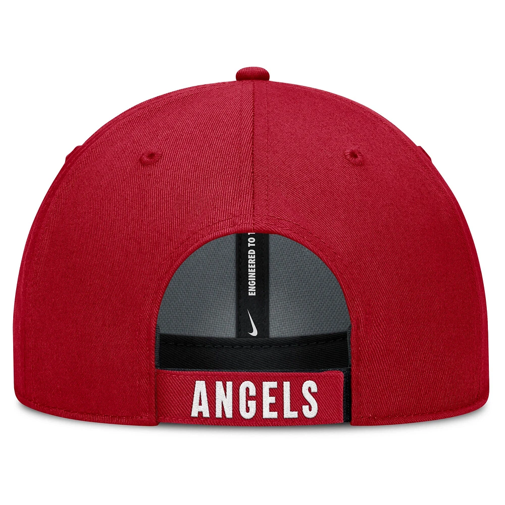Casquette ajustable Nike blanche/rouge Los Angeles Angels Club Performance pour homme