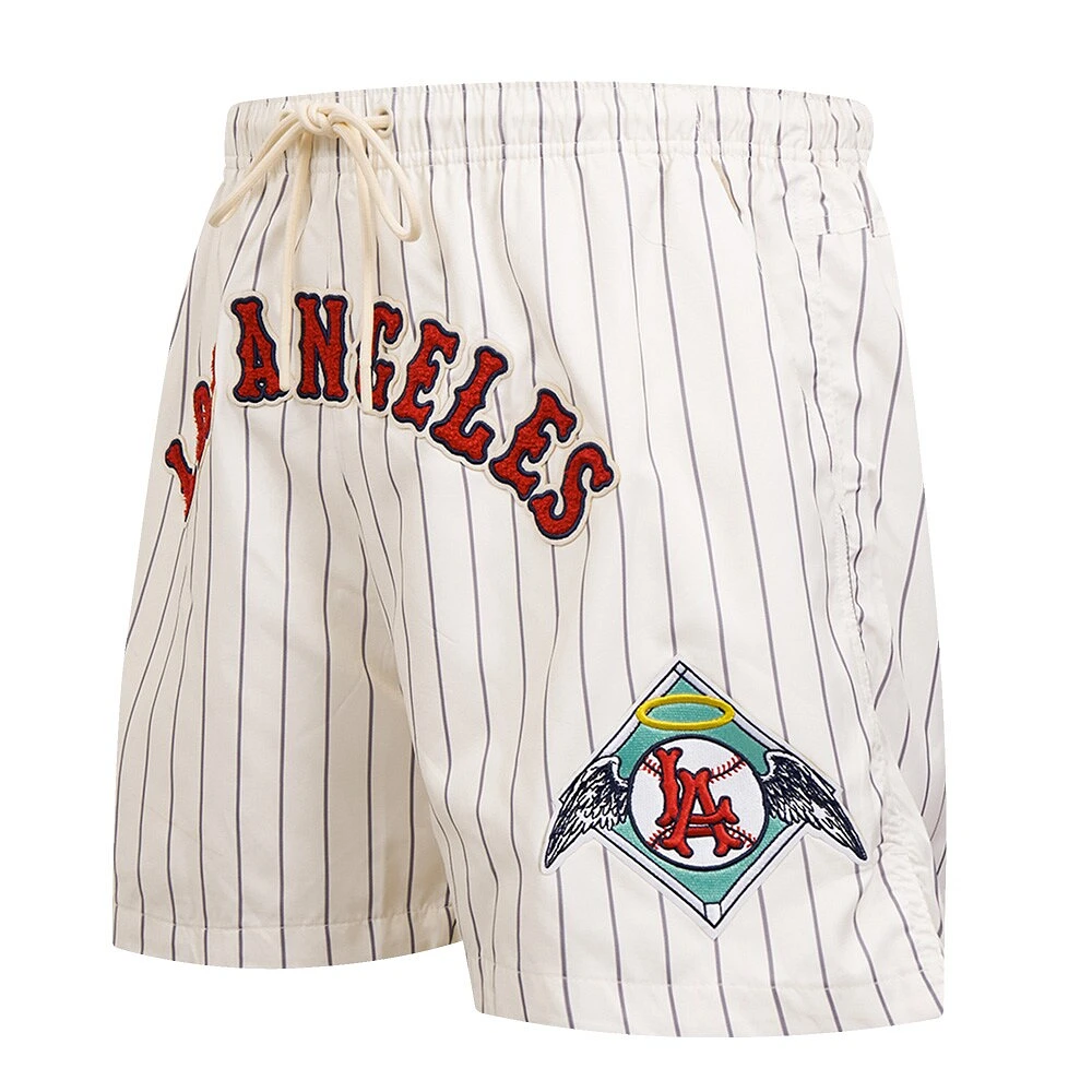 Short tissé classique rétro à fines rayures Los Angeles Angels Pro Standard pour hommes