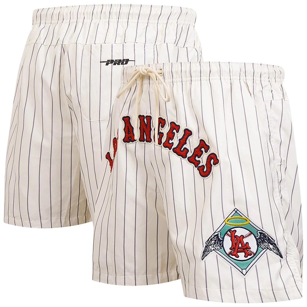 Short tissé classique rétro à fines rayures Los Angeles Angels Pro Standard pour hommes