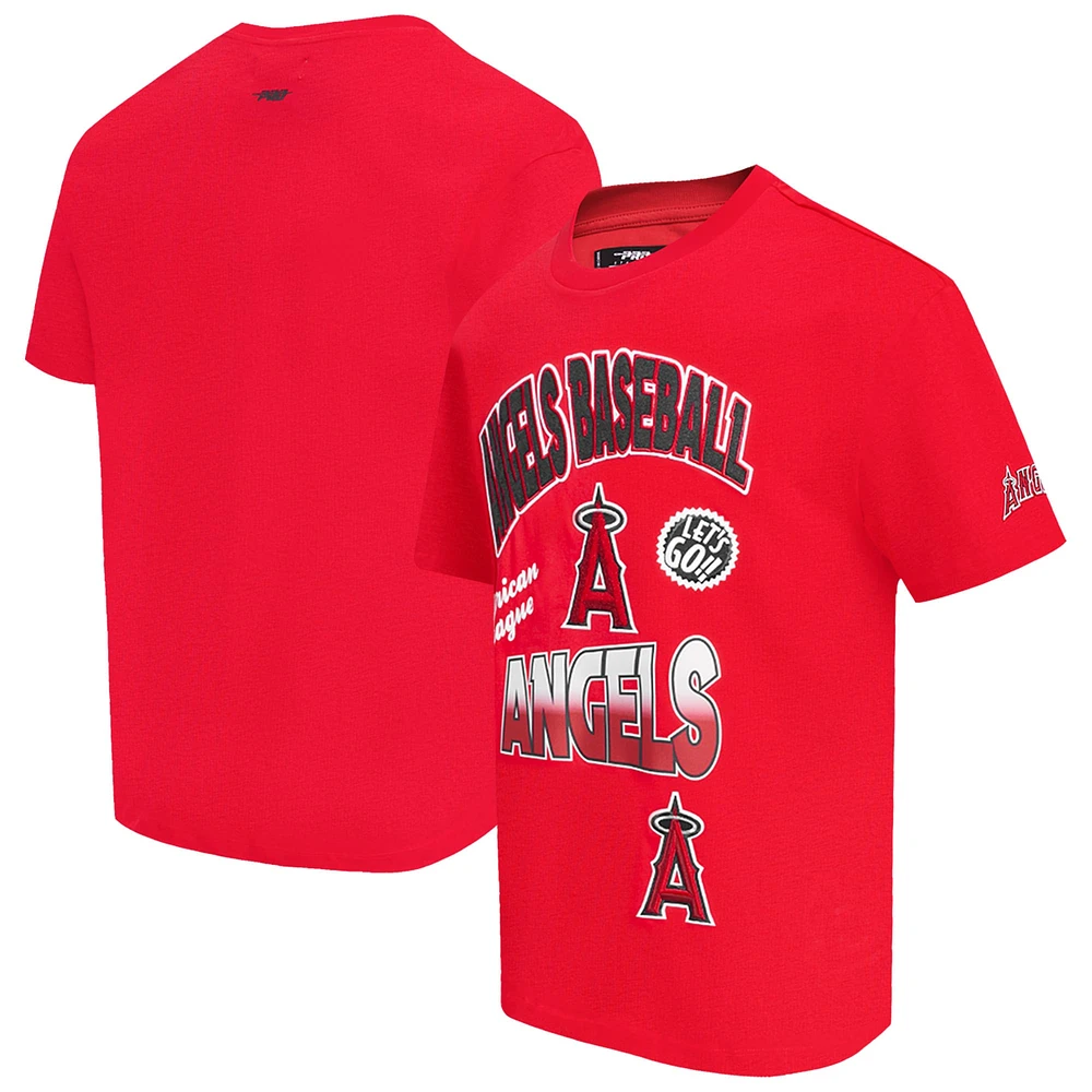 T-shirt à épaules tombantes Turn It Up Pro Standard rouge pour homme des Los Angeles Angels