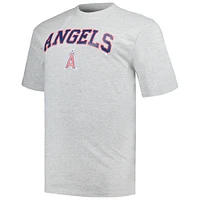 T-shirt Los Angeles Angels Big & Tall Profile noir/gris chiné pour homme