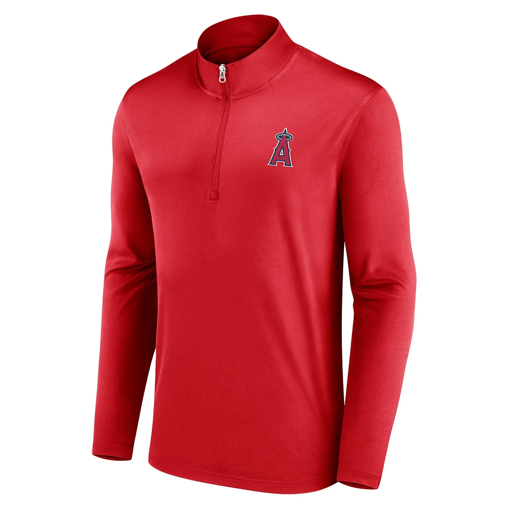 Men's Red Los Angeles Angels Underdog Mindset Quarter-Zip Jacket