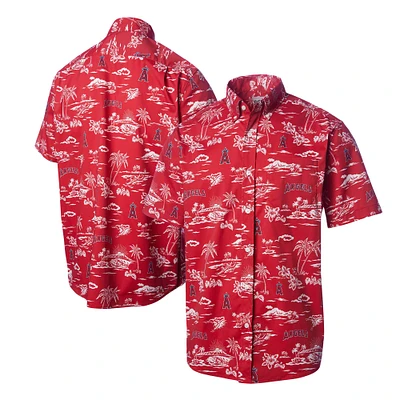 Men's Reyn Spooner Red Los Angeles Angels Kekai Button-Down Shirt