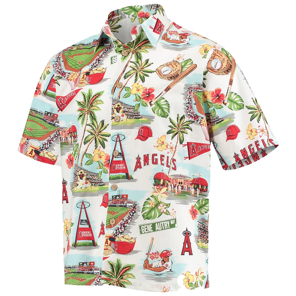 Chemise boutonnée Los Angeles Angels Scenic Reyn Spooner pour homme, blanche