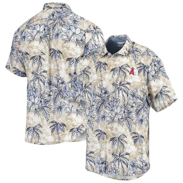 Men's Tommy Bahama Cream Los Angeles Rams Azule Oasis Button-Up Shirt