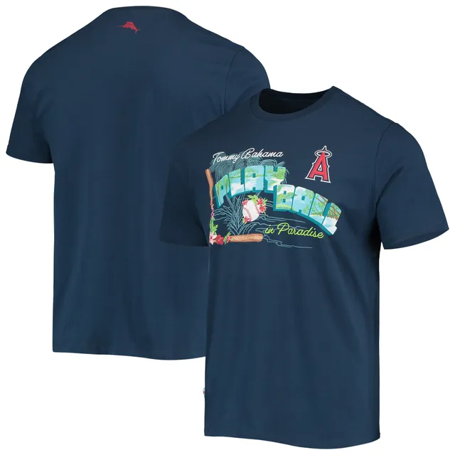 Los Angeles Angels Majestic Threads Throwback Logo Tri-Blend T-Shirt - Navy