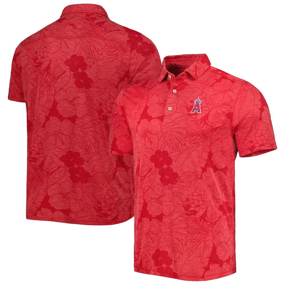 Polo Los Angeles Angels Blooms Tommy Bahama rouge pour homme