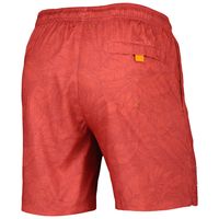 Men's Tommy Bahama Red Los Angeles Angels Naples Layered Leaves Swim Trunks