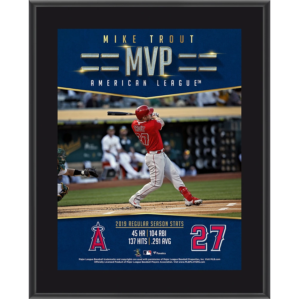 Lids Mike Trout Los Angeles Angels Fanatics Authentic 10.5'' x 13''  Sublimated Player Name Plaque