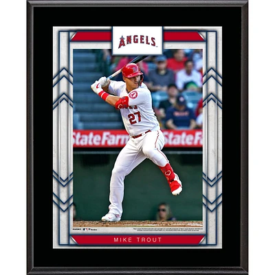 Plaque de nom de joueur sublimée Mike Trout Los Angeles Angels 10,5'' x 13''