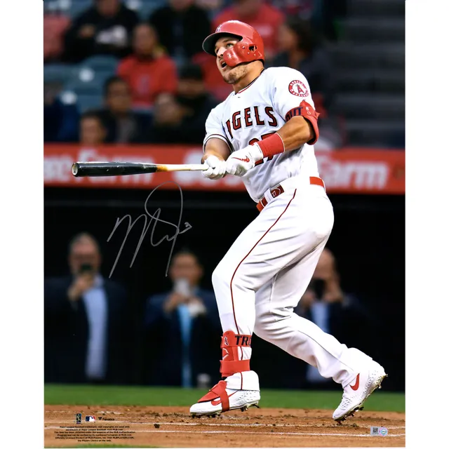 Mike Trout Los Angeles Angels Unsigned Wall Catch Photograph