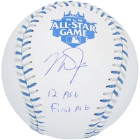 Baseball autographié par Mike Trout des Los Angeles Angels avec le logo ASG 2012 et l'inscription « 12 ASG First ASG »