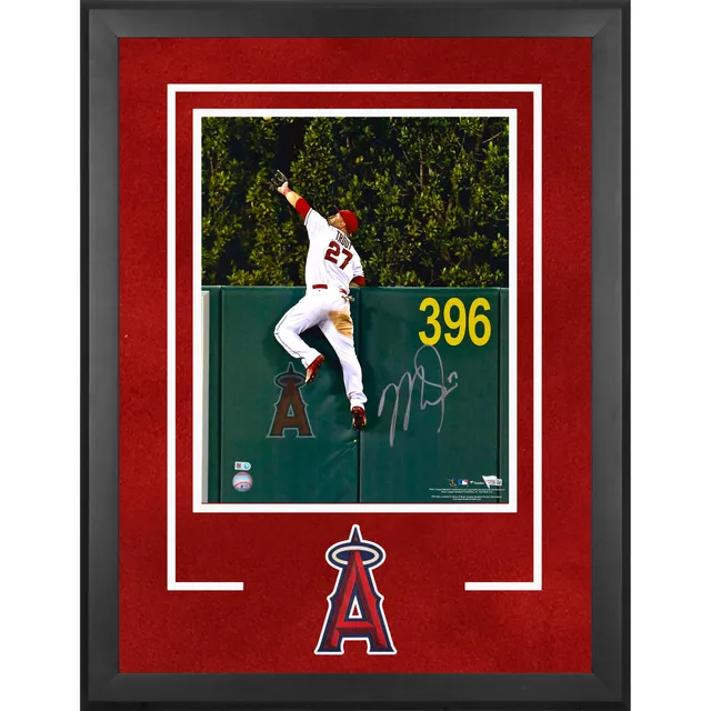 Mike Trout Los Angeles Angels Unsigned Wall Catch Photograph