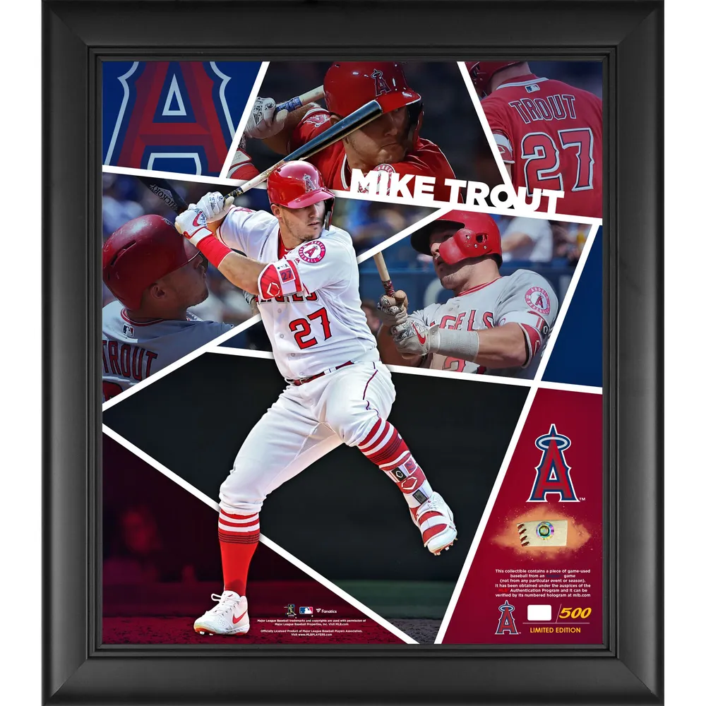 Lids Mike Trout Los Angeles Angels Fanatics Authentic Framed 15 x 17  Impact Player Collage with a Piece of Game-Used Baseball - Limited Edition  of 500