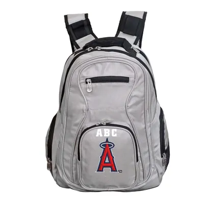 Los Angeles Angels MOJO Personalized Premium Laptop Backpack - Gray