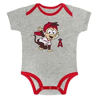 Newborn & Infant Gray/White Los Angeles Angels Two-Pack Play Ball Bodysuit Set