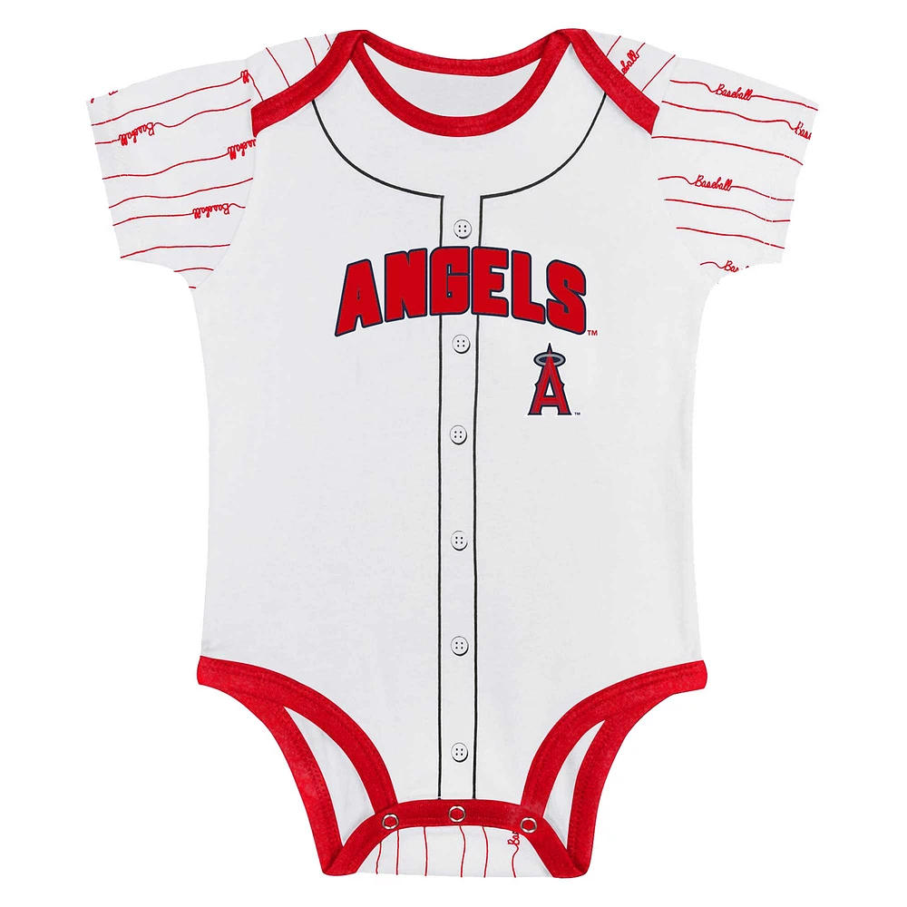 Newborn & Infant Gray/White Los Angeles Angels Two-Pack Play Ball Bodysuit Set