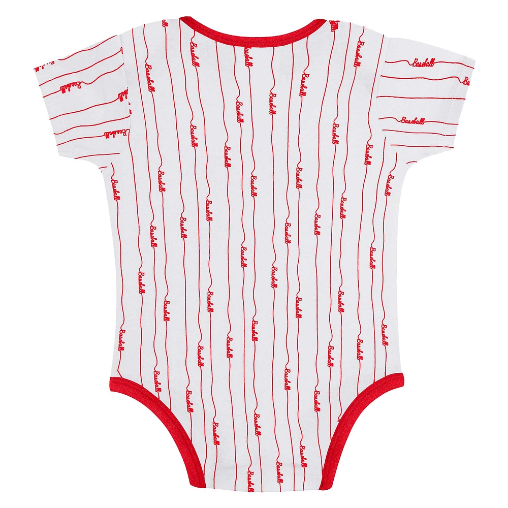 Newborn & Infant Gray/White Los Angeles Angels Two-Pack Play Ball Bodysuit Set