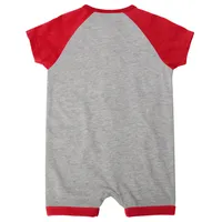 Newborn & Infant Heather Gray Los Angeles Angels Extra Base Hit Raglan Full-Snap Romper