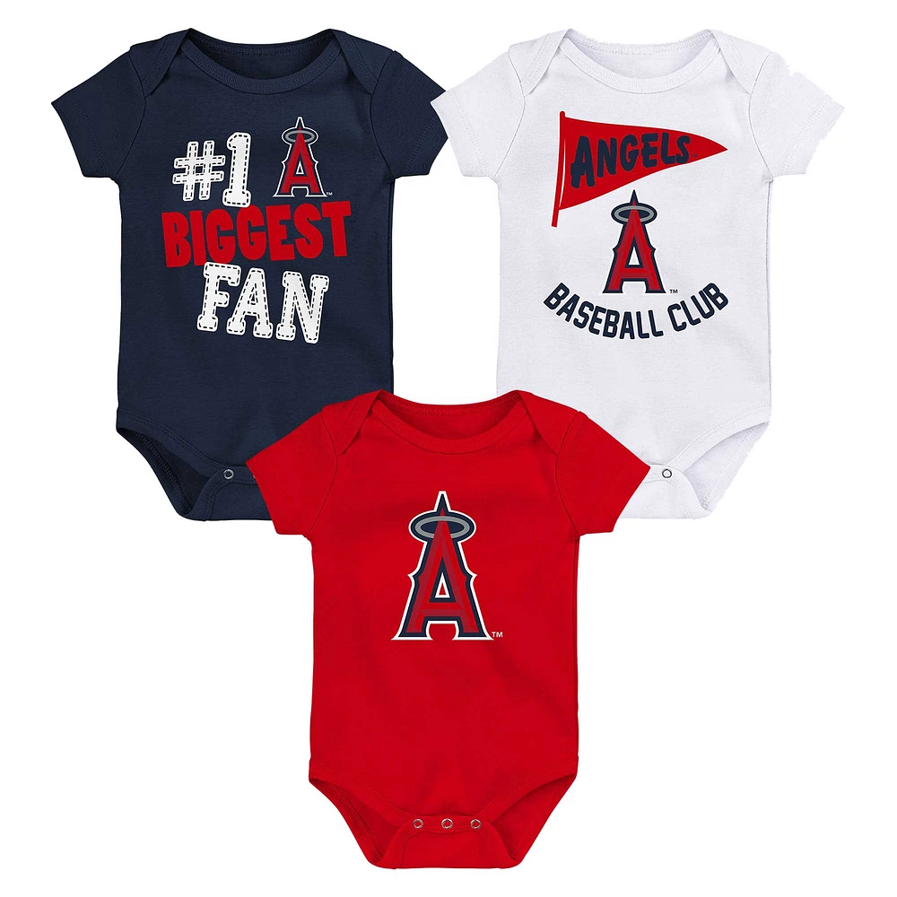 Ensemble de 3 bodies fanion pour nouveau-né et bébé des Los Angeles Angels