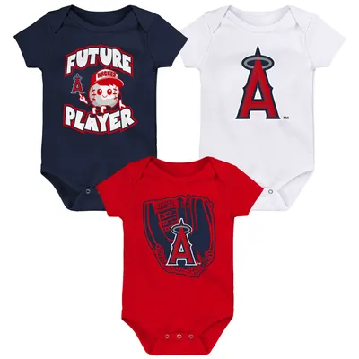 Los Angeles Angels Newborn & Infant Minor League Player Three-Pack Bodysuit Set - Navy/Red/White