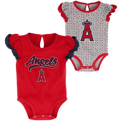 Los Angeles Angels Newborn & Infant Scream Shout Two-Pack Bodysuit Set - Red/Heathered Gray