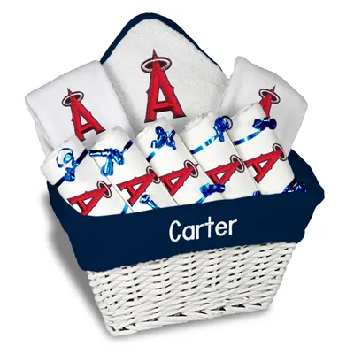 Los Angeles Angels Newborn & Infant Personalized Large Gift Basket - White