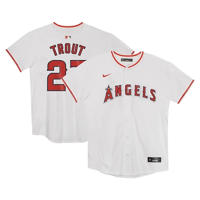 Maillot de match à domicile Nike Mike Trout blanc des Angels Los Angeles pour enfants d'âge préscolaire