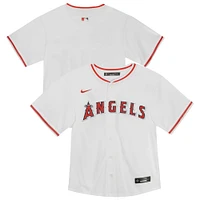 Maillot de match à domicile Nike blanc des Los Angeles Angels pour enfants d'âge préscolaire