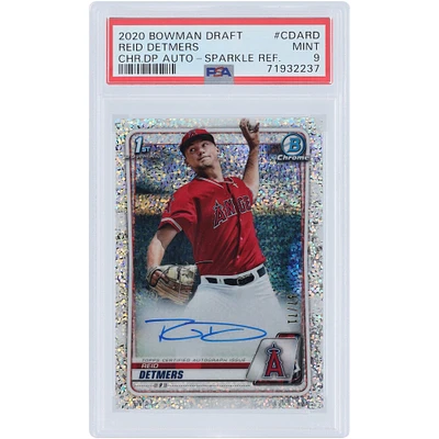 Reid Detmers Los Angeles Angels Autographié 2020 Bowman Chrome 1er Bowman Speckle Refractor #CDA-RD #57/71 PSA Authentifié 9 Carte